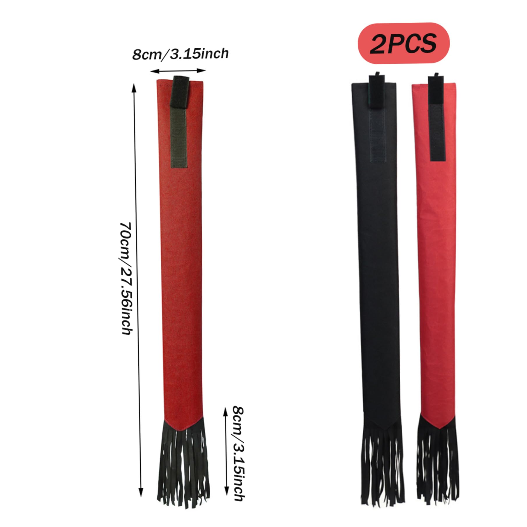 Sac de Queue de Cheval Anti-poussière 22x3 Pouces avec Franges, Rouge