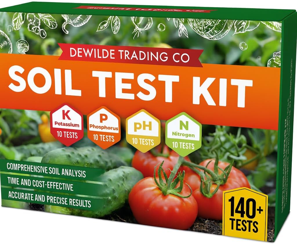 Soil Test Kit -140 Test- 2026 Version- Testing PH Ammonia Nitrogen Phosphorus and Potassium - Tester for Your Vegetable Garden Lawn and Soil