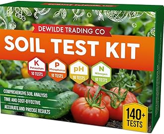 Soil Test Kit -140 Test- 2026 Version- Testing PH Ammonia Nitrogen Phosphorus and Potassium - Tester for Your Vegetable Garden Lawn and Soil