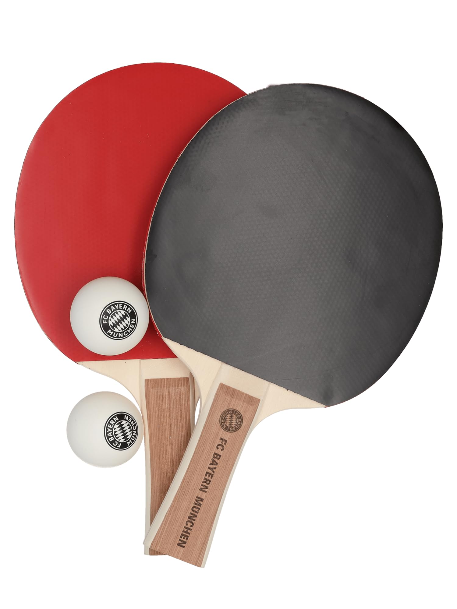 FC Bayern München Tischtennisschläger Set Rot, 2 Schläger + 2 Bälle