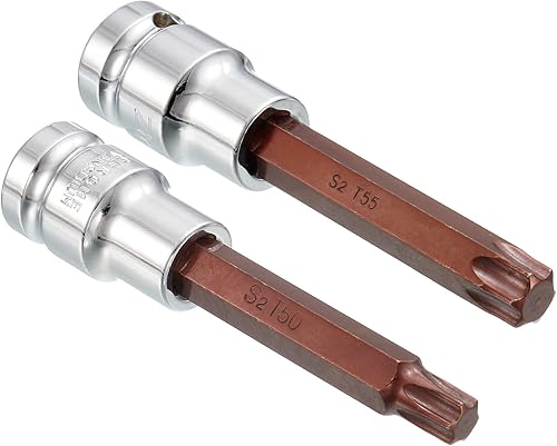 uxcell Juego de 2 piezas de llaves Torx T50 y T55, puntas de acero S2, enchufes CR-V de 3.937in de longitud (solo para uso manual)