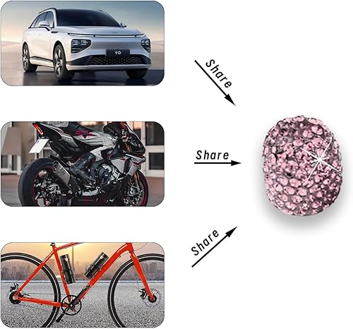 Miniatura 5 de Paquete de 4 tapones para válvula de neumático de automóvil, hechos a mano, atractivos accesorios de automóvil a prueba de polvo, universales para