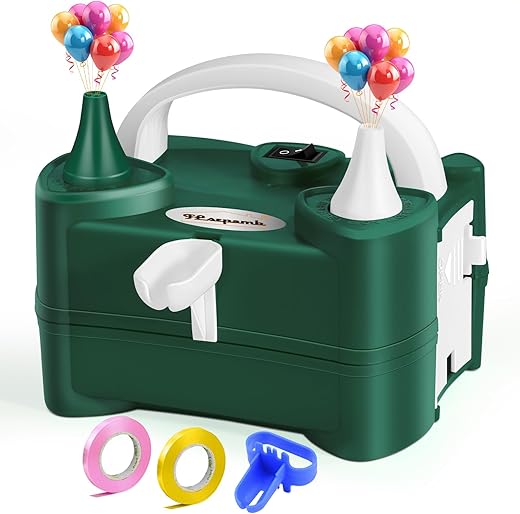 FLSEPAMB Elektrische Ballonpumpe 600W mit 2 Modi und 4 Düsen