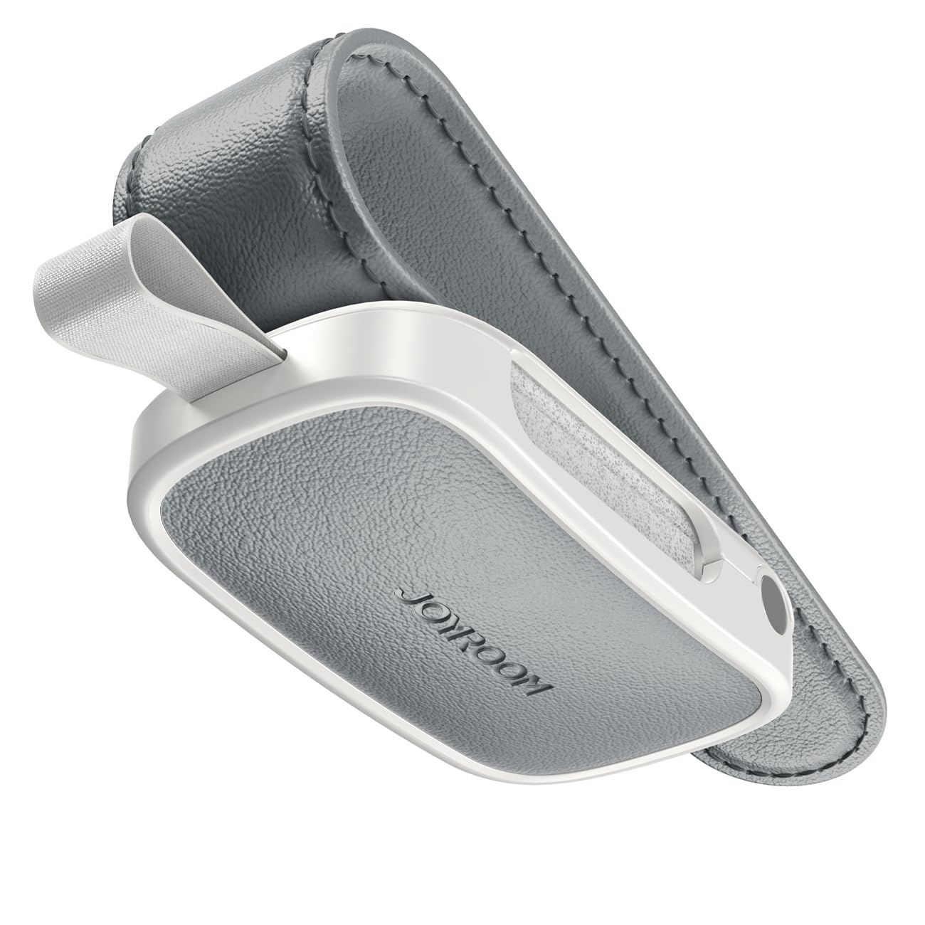 JOYROOM Brillenhalter für Auto Sonnenblende Männer Frauen, Magnetischer Leder Sonnenbrillenhalter Auto, Universal Auto Visier Zubehör Kompatibel mit Allen Brillen (Grau)