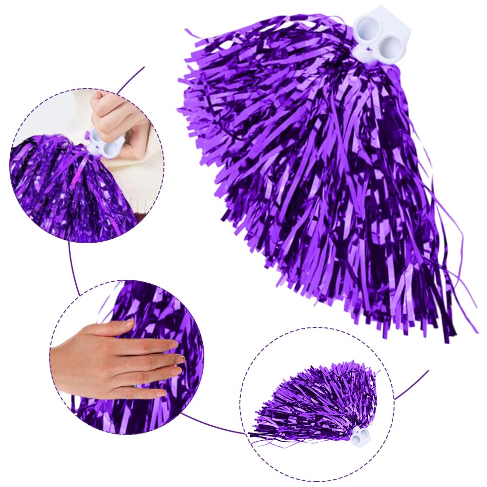 Cheerleading Poms, 6 pz Pom Pom per Feste Sportive Viola