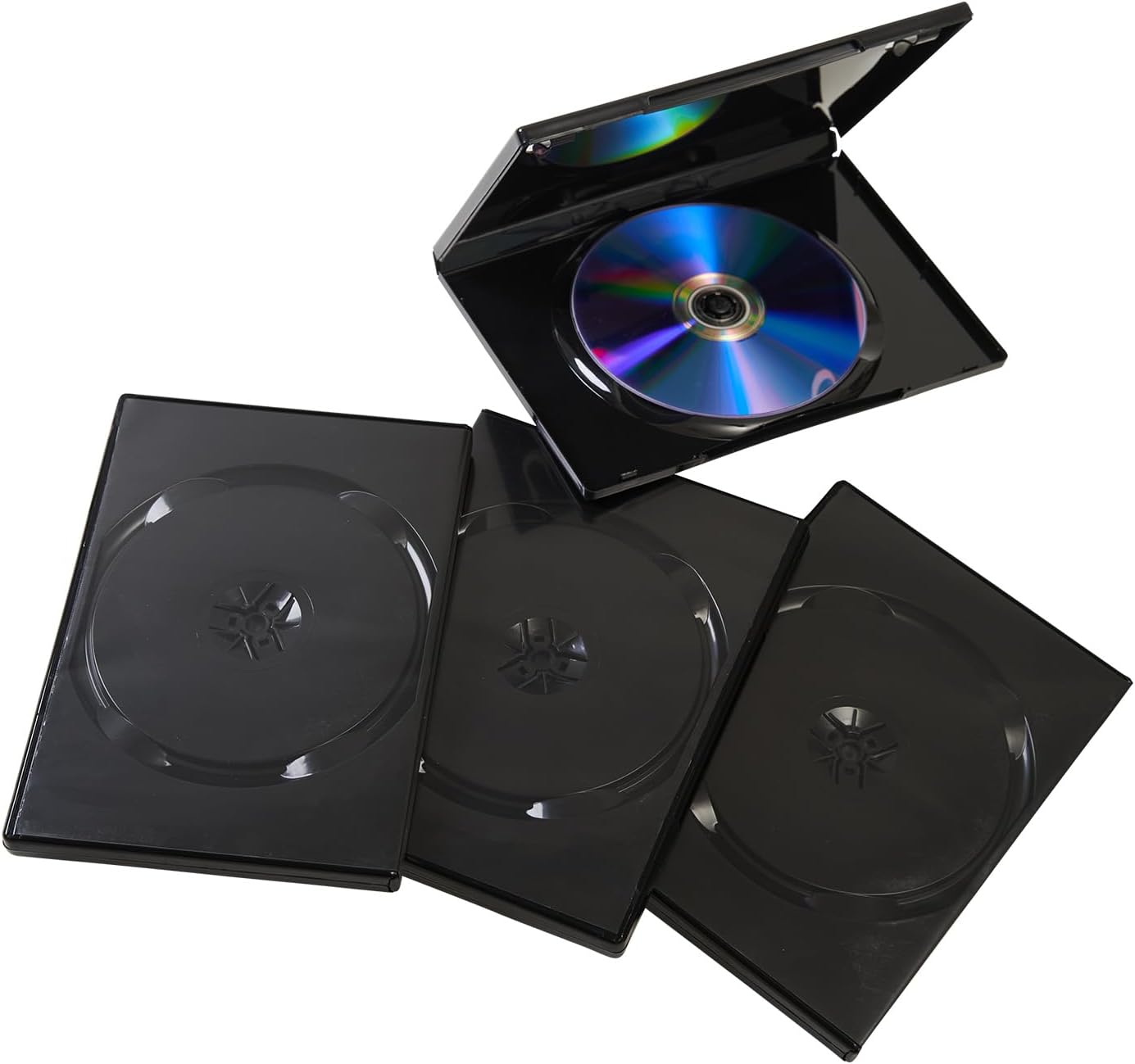 Maxtek Premium Grade Shiny Black Single CD DVD Blu-ray Disc Case, 14mm (2)
