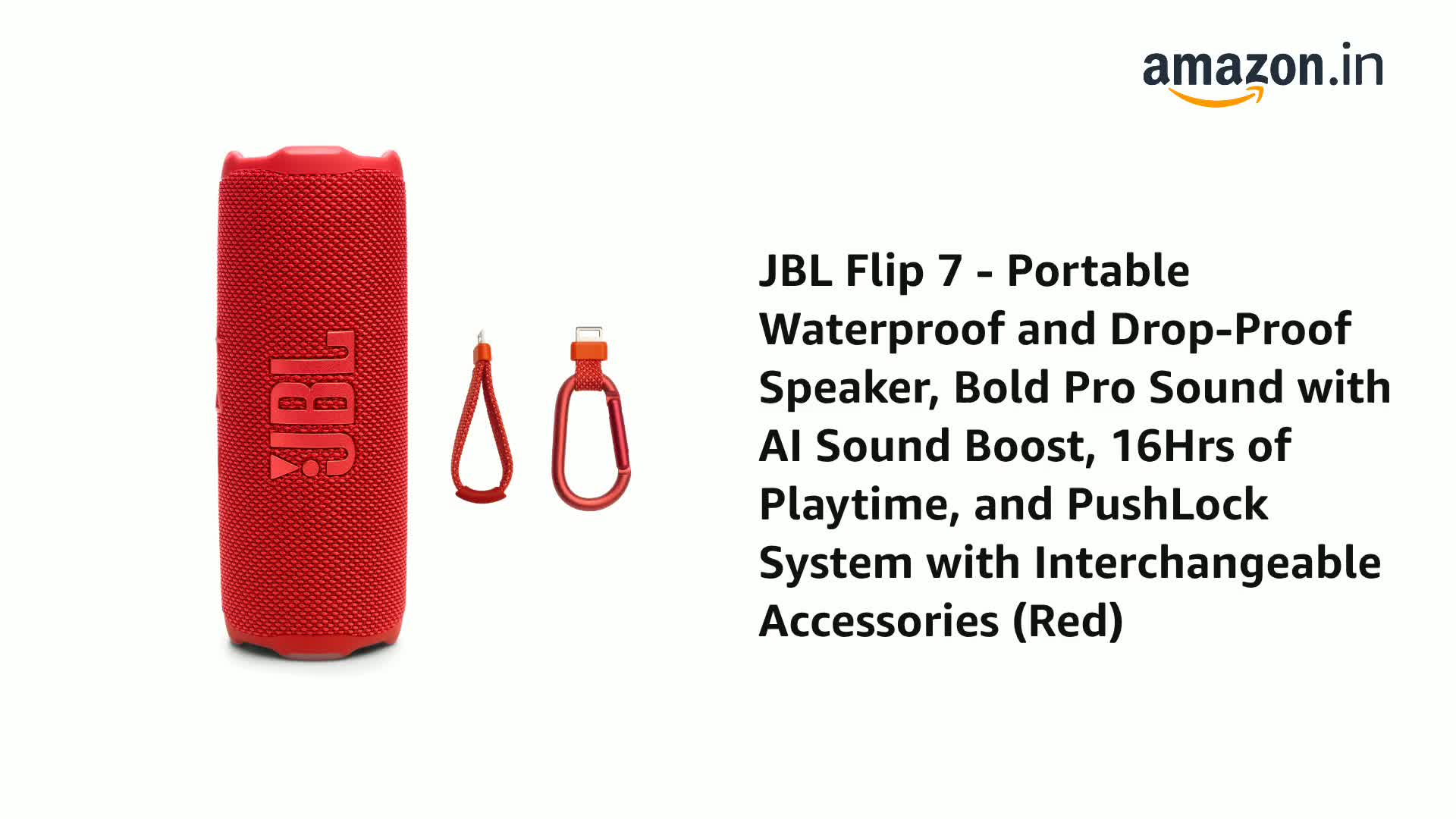 JBL FLIP 7ワイヤレススピーカー レッド箱付き JBL ポータブルBluetoothスピーカー JBL Flip 7｜JBLFLIP7RED｜[通販
