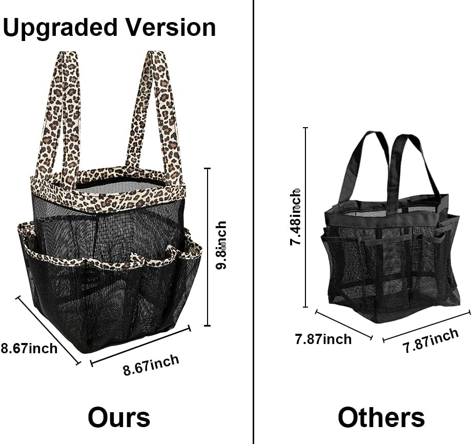 Attmu Mesh Shower Caddy Portable for College Dorm Room Essentials with 8 Pockets, Hanging Shower Caddy Basket Tote Bag Toiletry Accessories for Bathroom