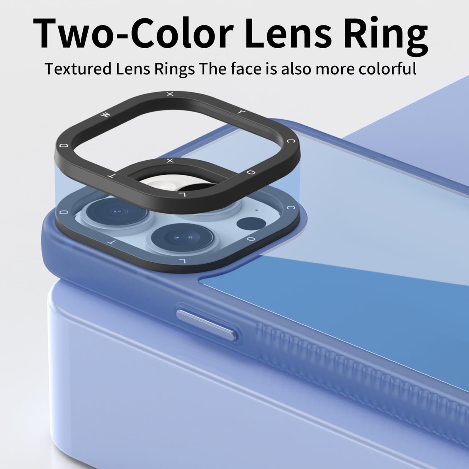 Funda Delgado para iPhone 15 Pro Max/15 Pro/15 Plus/15, Transparente PC Cubierta con Borde Suave De Silicona, Protección para Lentes Funda,Negro,15 Pro MAX