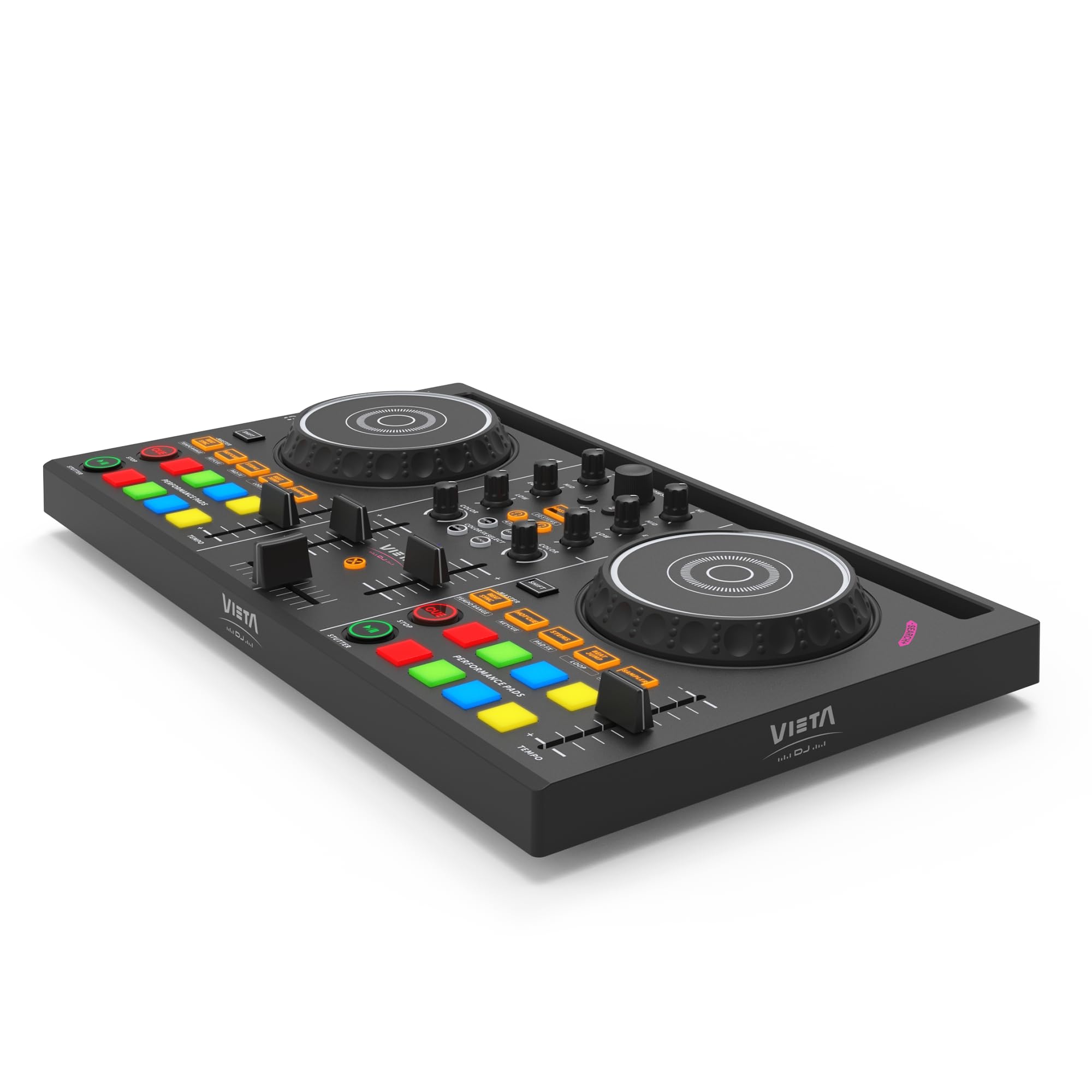 VIETA PRO Mixer DJ Bluetooth professionale con scheda audio integrata. Controller DJ Con Luci Integrate RGB, Mixer DJ Controller e Interfaccia Audio. Mixer DJ Juno