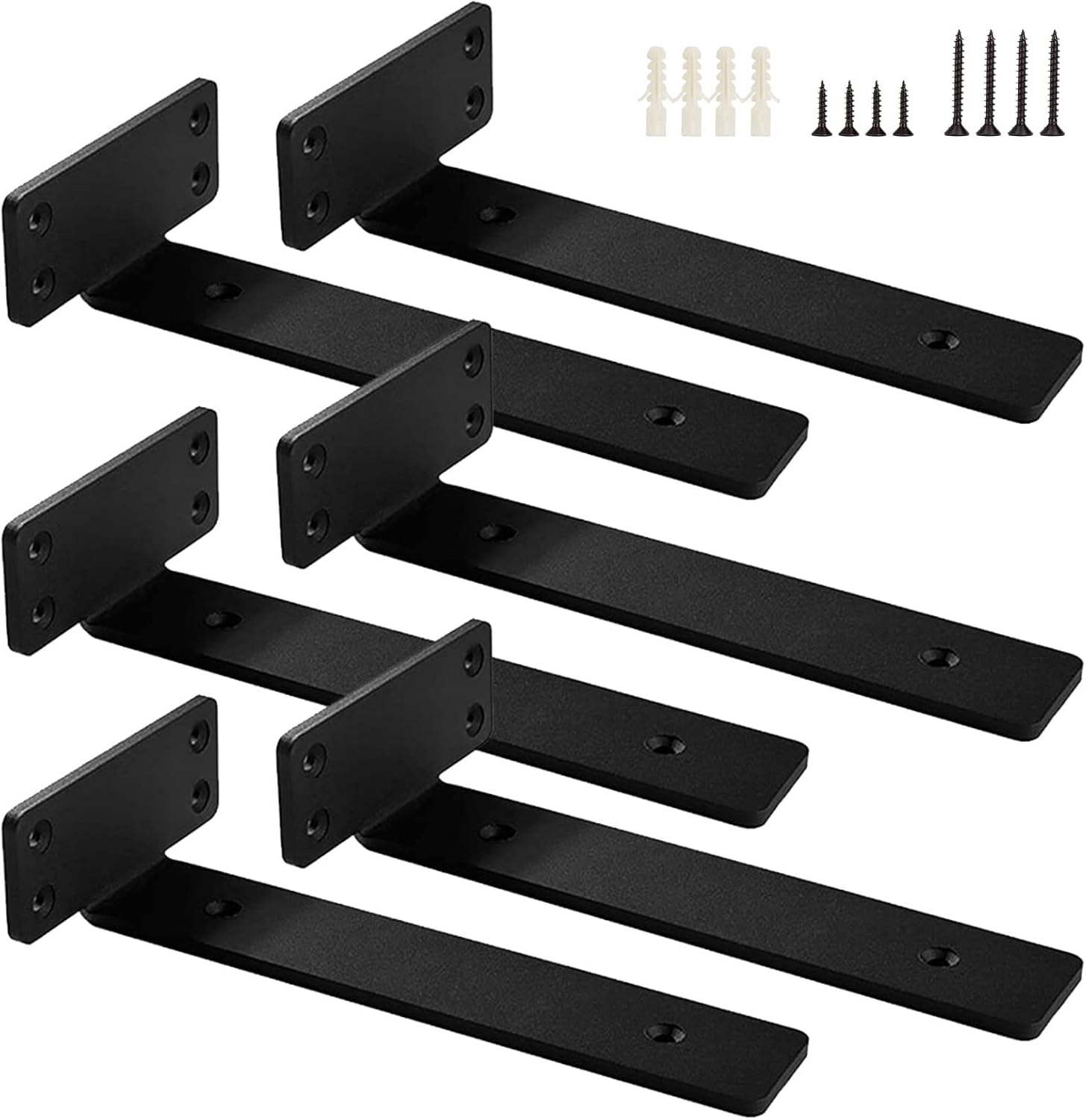 Floating Shelf Brackets Heavy Duty, 6 Pcs 1/5 Inch Thick Industrial