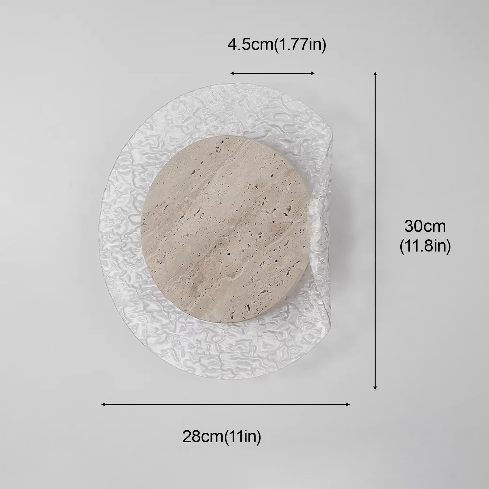 Kinkiety ścienne Cave Stone, oświetlenie ścienne z akrylowym kloszem, lampa ścienna do wnętrz, do sypialni i salonu, z ciepłą bielą 3000 K