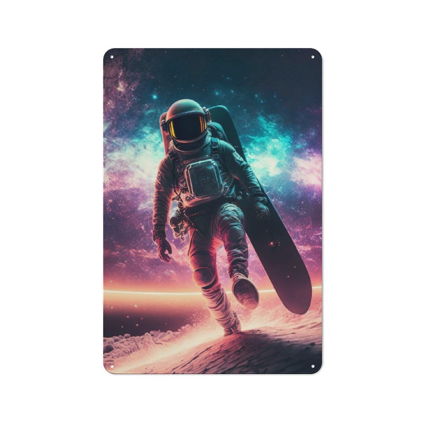 Old Fashioned Nebula Surfer Decorative Tin Sign 30x20cm, Nostalgic Wall Art for Bedroom, Office, Home Bar Or Dining Room