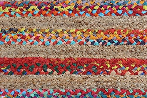 Tapis Chindi en coton et jute beige 0,9x6,1m Cape Cod - 6