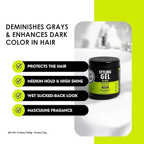 Miniatura 2 de Rolda Black Styling Gel para el cabello extra fuerte Hold 176oz 2 unidades