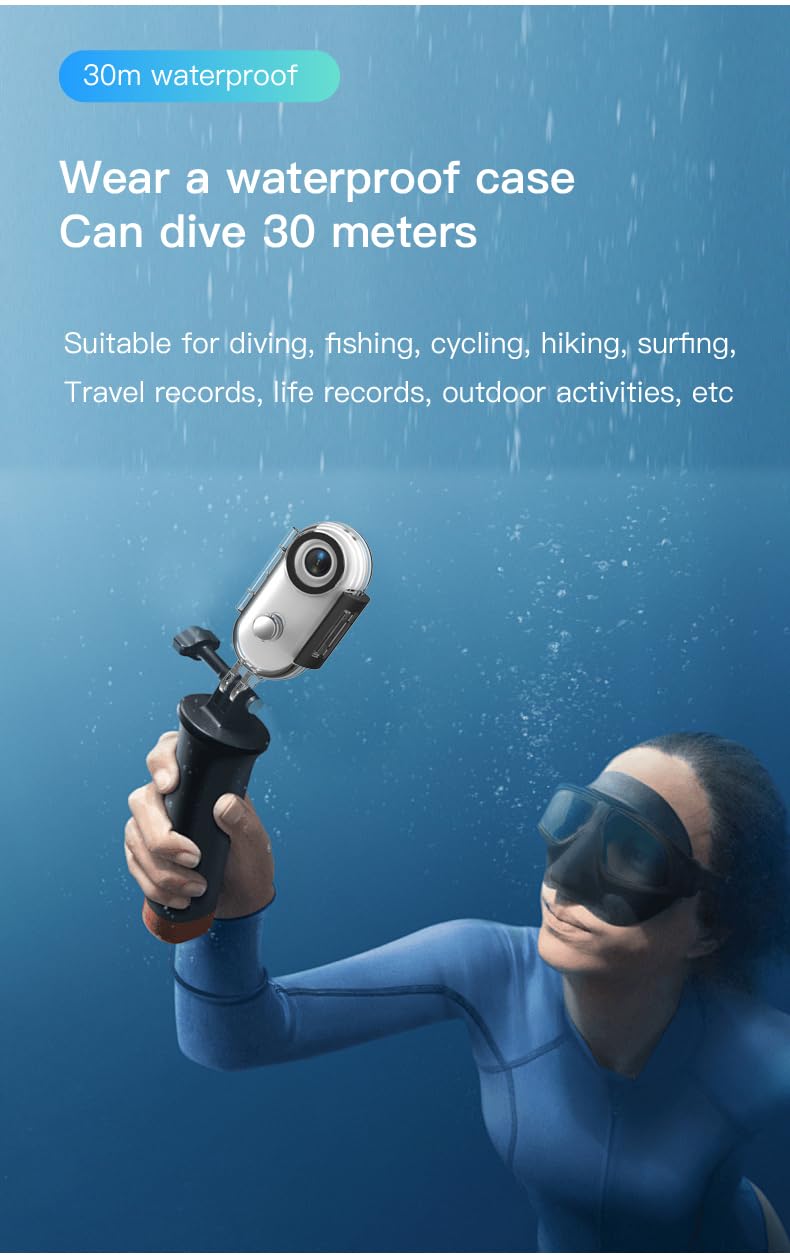 Winnes Mini Caméra Sport 4K WiFi Camera Piéton Portable Aimantée Grand Angle 120 Degrés Camera POV Mains Libres pour Voyage Vlog Cyclisme Moto Randonnée Ski étanche 30m Autonomie Longue Durée (Noir)