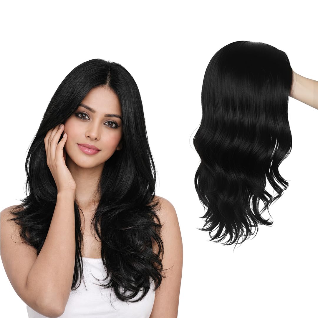 Hair Wig Full Head For Women and Girls, Synthetic for women Length Natural Looking Wig with Adjustable Cap | Fashion, Party & Cosplay Use Includes Wig Cap (66M-Black)-image-48