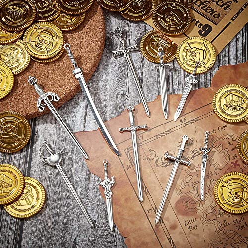 30 Pieces Antique Swords Knife Bookmark Sword Charms Pendants Bookmarks For Book Lovers Presents Reading Crafting Diy (Anti Silver) #TOP4