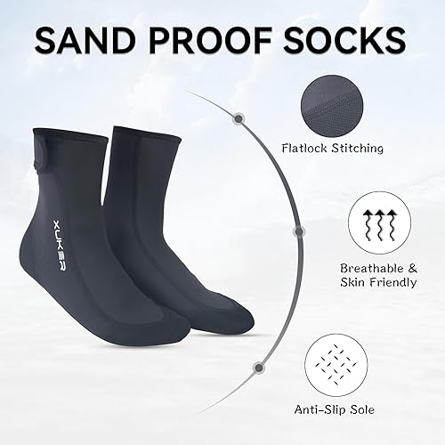 Miniatura 3 de XUKER Calcetines de voleibol de playa a prueba de arena, antideslizantes, de secado rápido, calcetines de agua para natación, buceo, para arena,