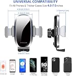 Miracase Phone Holder for Car Air Vent, Stability via Clip & Metal Hook Car Phone Holder Mount, 360°Cell Phone Holder Car Mount Fits iPhone 17 16 15 Pro Max 14 Samsung and All Phones