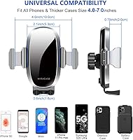 Vista 11 de Miracase Upgraded-2nd Generation Universal Phone Holders for Your Car, Hands Free Air Vent Car Phone Holder Mount Compatible with iPhone