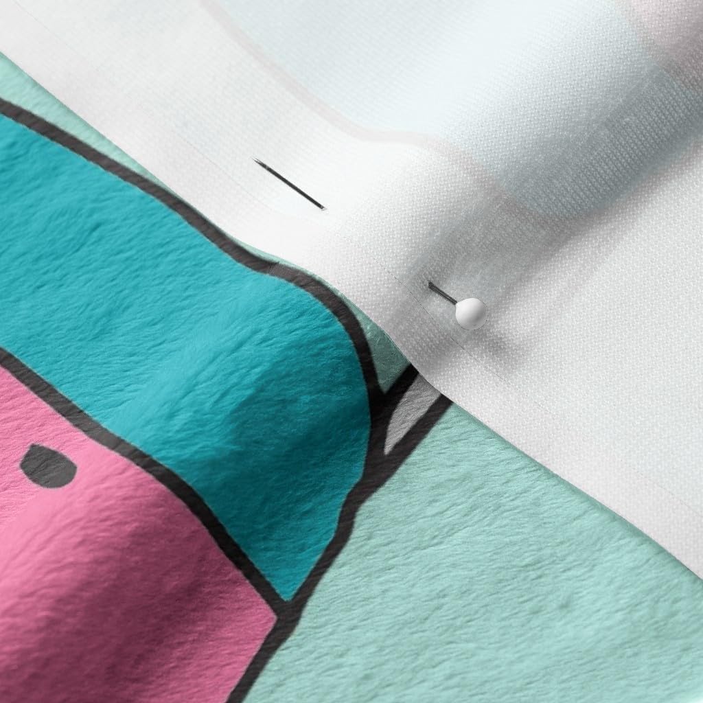 Spoonflower Fabric - Large Vintage Mint Pink Campervan Cute Retro Flamingo Pattern Print Printed on Minky Fabric by The Yard - Sewing Baby Blankets Quilt Backing Plush