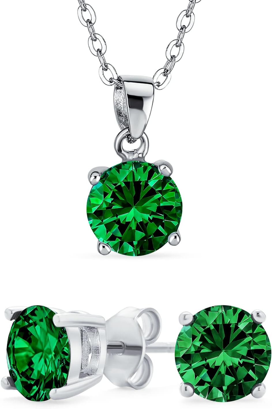 Bling Jewelry 1.5CTW AAA Cubic Zirconia Simulated Colors Birthstone Gemstone Classic Round Brilliant Cut CZ Solitaire Pendant For Women Teen .925 Sterling Silver