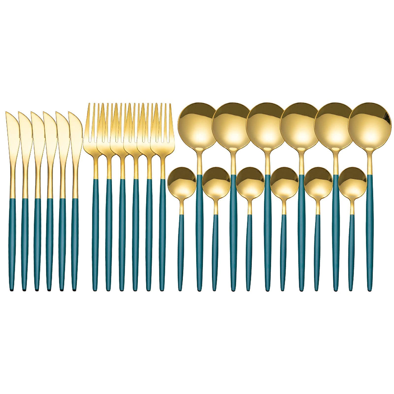 Ménagère 24 pièces en acier inoxydable pour 6 personnes coloris or rose
