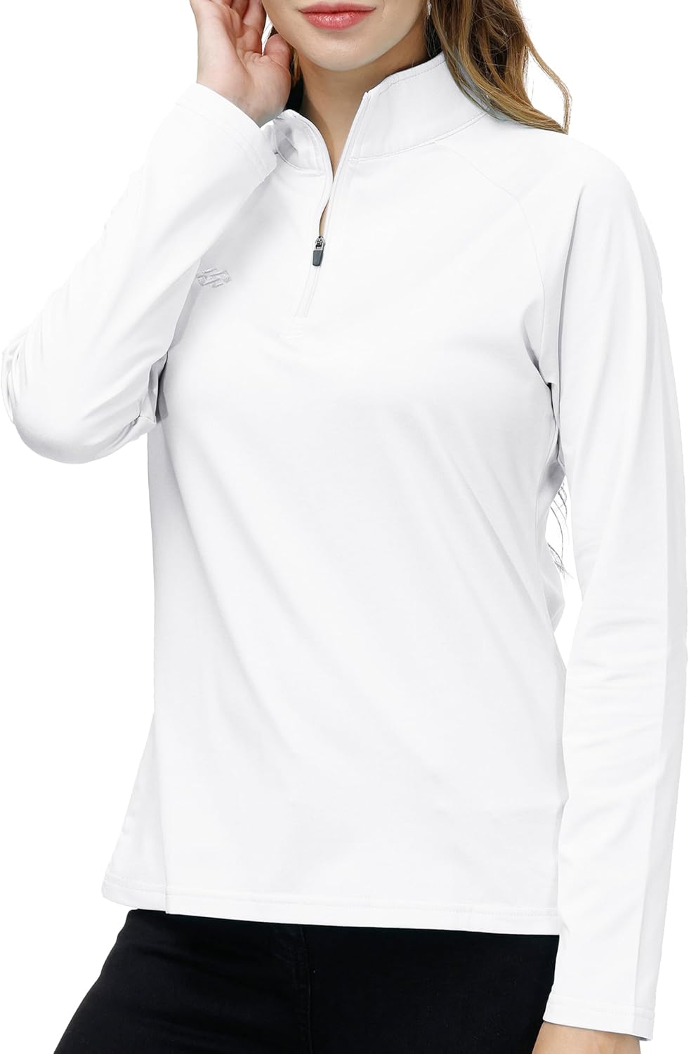 AIRIKE Long Sleeve Golf Polo Shirts for Women Stand Up Collar Thermal Fleece Womens Tank Top - Image 2