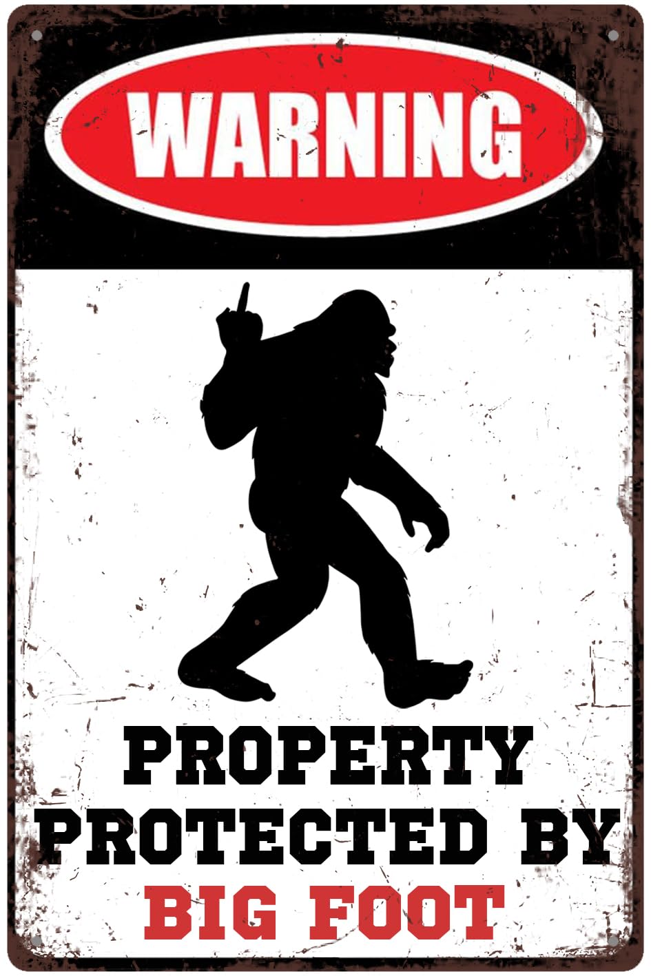 Amazon.com: Warning Sasquatch Funny Big Foot Aluminum Sign - Retro