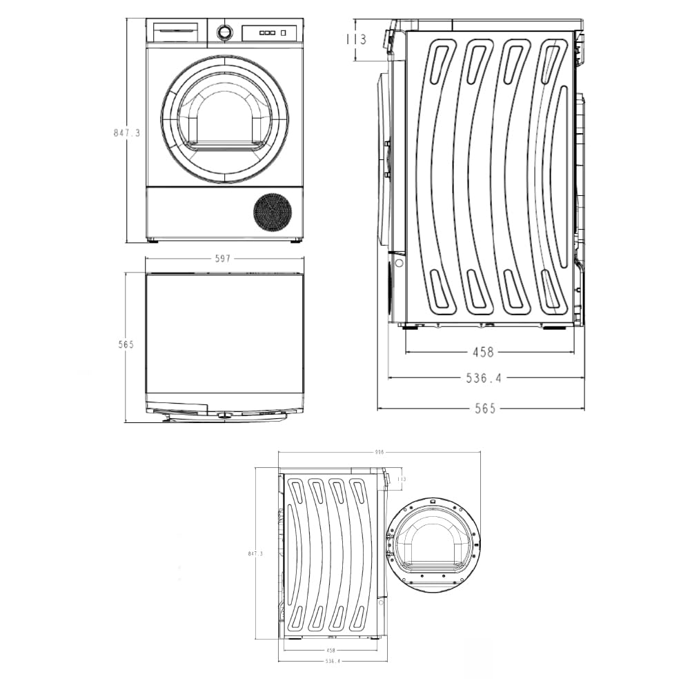 Svan Secadora de Bomba calor 8Kg Carga Frontal Blanco SSB800A2DB. 1000W, 15 Programas, Función Antiarrugas, Display LED manual, Eficiencia Energética Clase A++ [Clase de eficiencia energética A++]