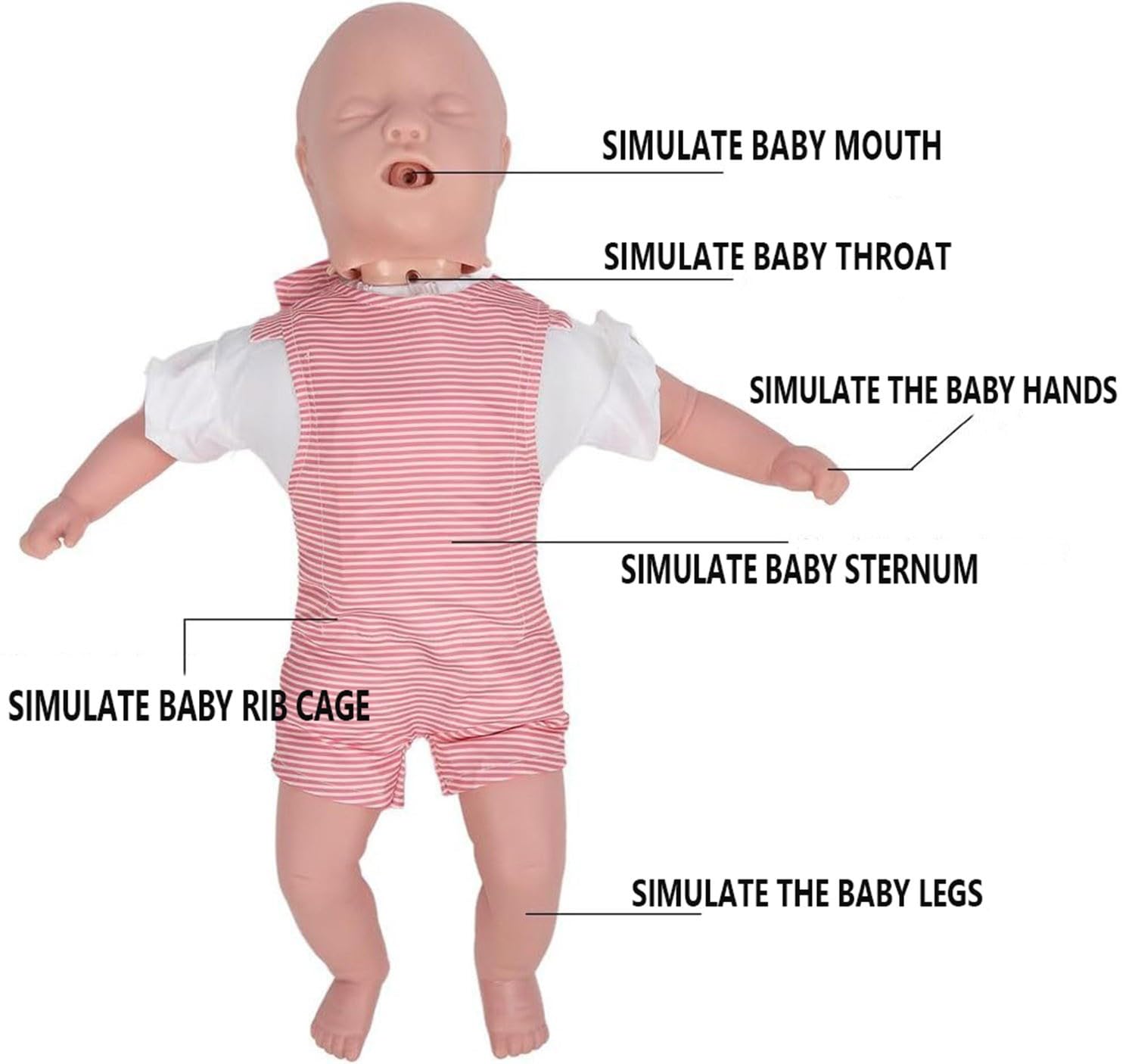 Professionelle Trainingspuppe Für Babys, Reanimationspuppe, Erste-Hilfe-Puppe Für Babys, Für Übungen Zur Atemwegsverlegung Und Rettungsmaßnahmen Im Notfall