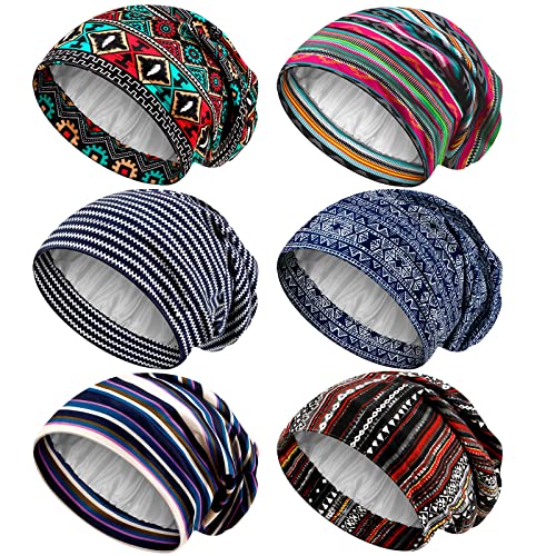 Bonnet de nuit satin femme Sintege anti-casse : lot de 6 protections cheveux bouclés