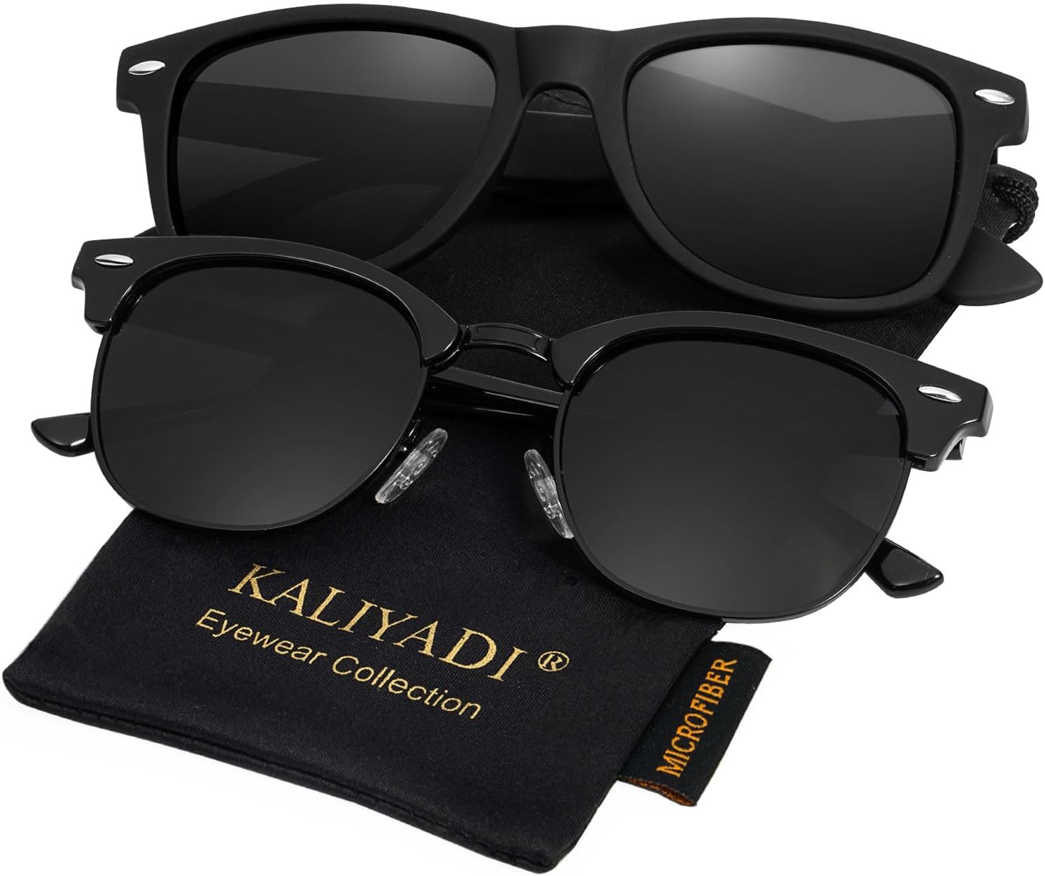KALIYADI Polarized Sunglasses for Men and Women SemiRimless Frame
