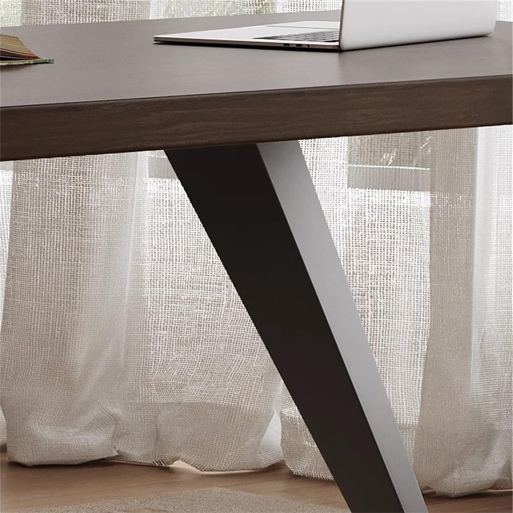 Nowoczesne, minimalistyczne biurko komputerowe z 2 szufladami, solidne do pisania gniazdkami elektrycznymi i portami USB Biurko do biura domowego(L)