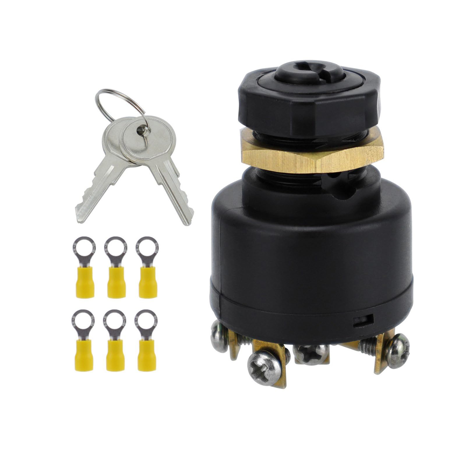 Buxuaaaa Specification 2 Car Boats 12V 3 Position Ignition Boats Motorcycle Ignition Starter Switches 3 Position With 2 Starter Switches