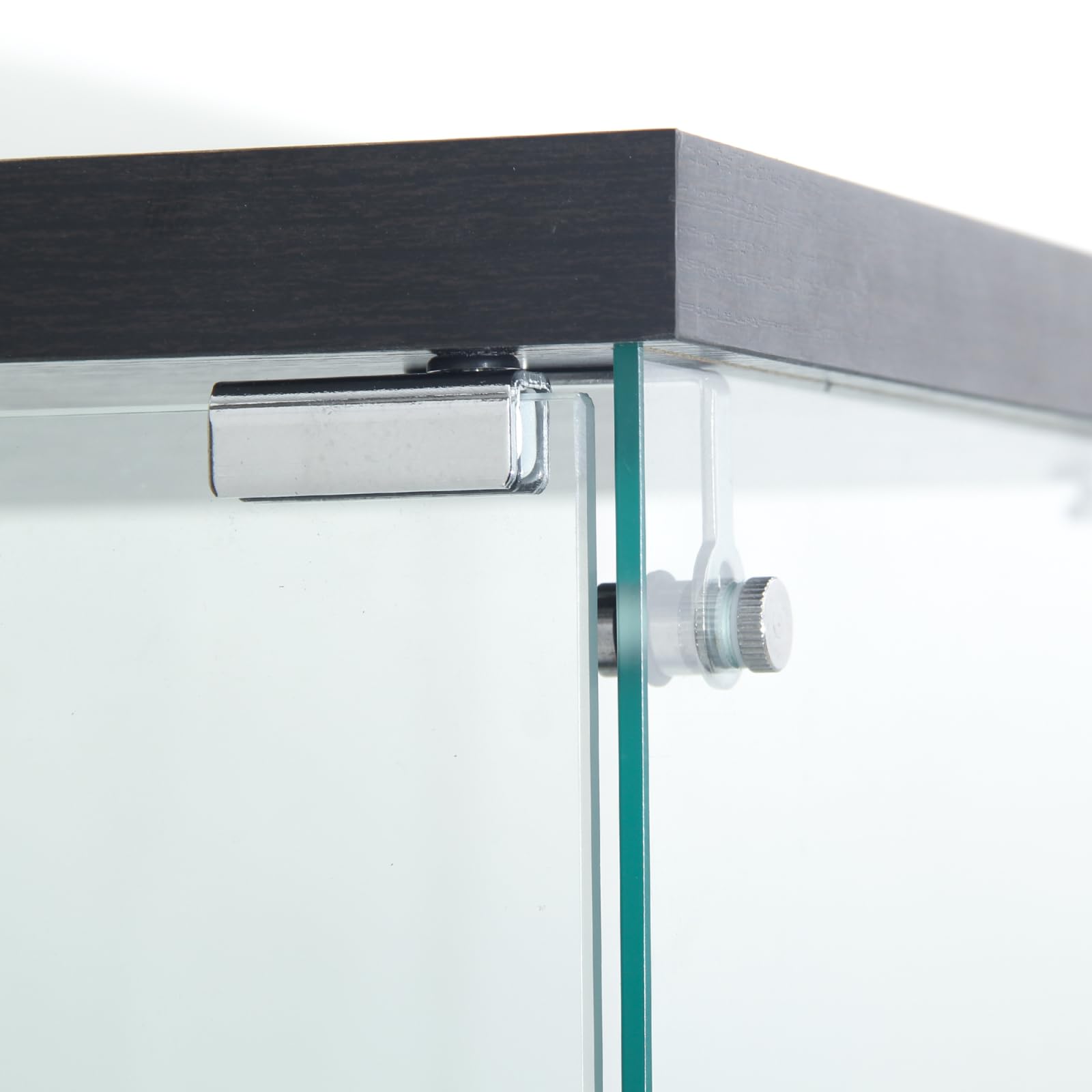 belupai Vetrina in vetro a 4 strati con LED, 80 x 36 x 164 cm, armadio da collezione moderno con 2 ante, armadio in vetro in piedi con serratura, mobile vetrina per soggiorno, ufficio, nero