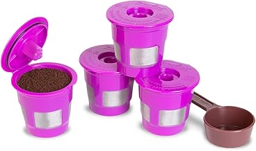 Cafe Fill 4-Pack Reusable Refillable Coffee Pod Filter Capsules Plus Coffee Scoop by Perfect Pod - Compatible with Keurig and Select Single Serve Coffee Makers, Replacement for K-Cups