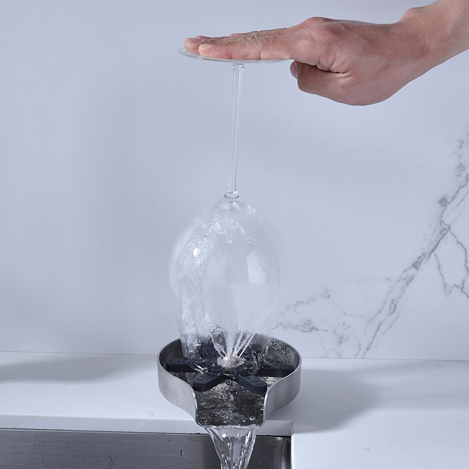 Sciacquatrice Automatica per Bicchieri in Acciaio Inossidabile, lavabicchieri Professionale per lavabicchieri, per lavelli da Cucina Bar Caffetteria