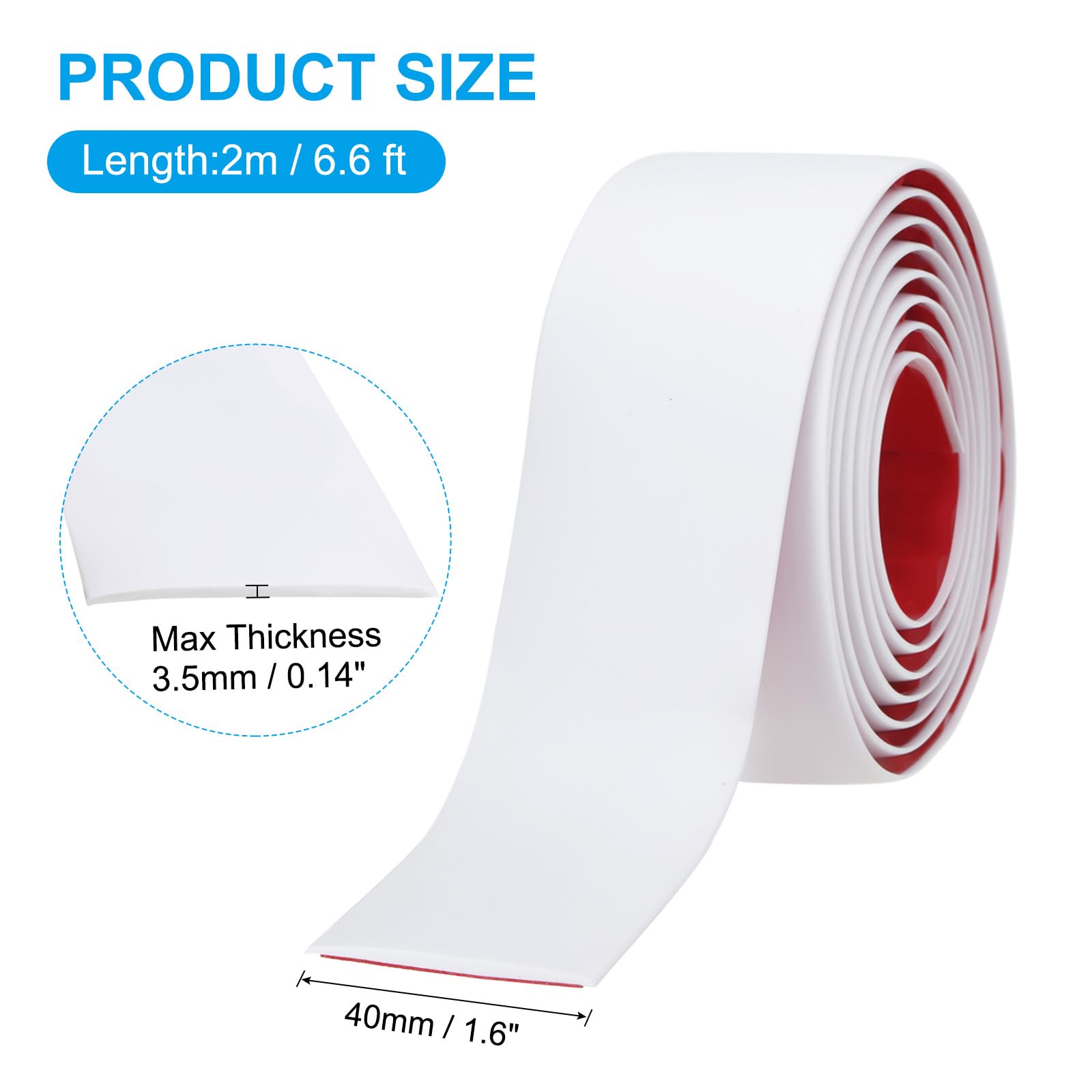 PATIKIL Samoprzylepna listwa przejściowa do podłogi, 40 mm x 2 m, winylowa, laminowana, płaska ścianka działowa, do łączenia szczelin podłogowych, drzwi, wykładziny dywanowej, płytek podłogowych,