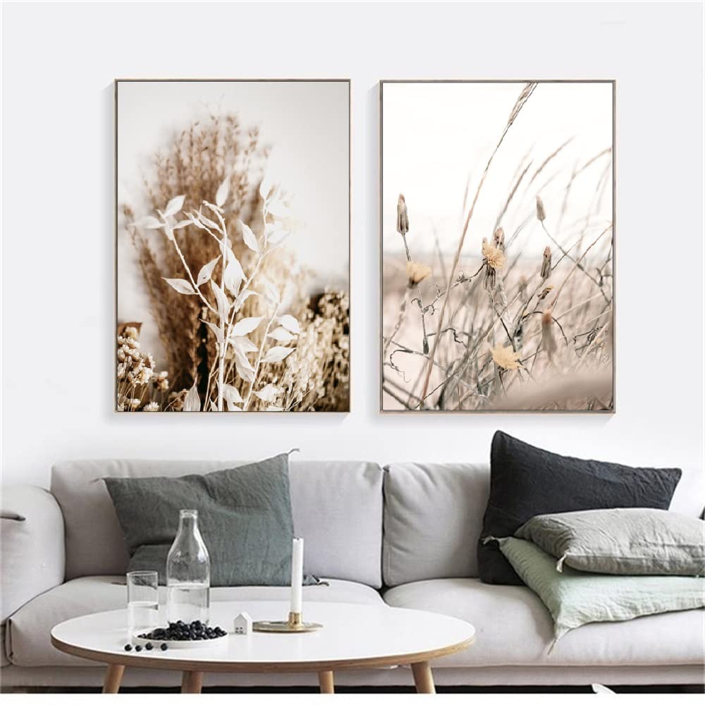 IHAPPYWALL Leinwand-Bilder-Set – 3 Teile, Rustikale Blumen (Mohn, Tulpe, Hortensie), Fertig Gerahmt, 91,4 X 30,5 Cm