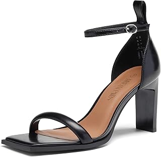 Sponsored Ad - DREAM PAIRS High Heels Chunky Block Square Toe Heels for Women Sexy Dressy Open Toe Chain Heel Sandals