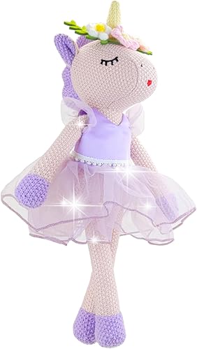 Muñeco de peluche de unicornio bailarina de peluche, juguetes de nicornio U para niña, animales de peluche para niña, regalos de cumpleaños,