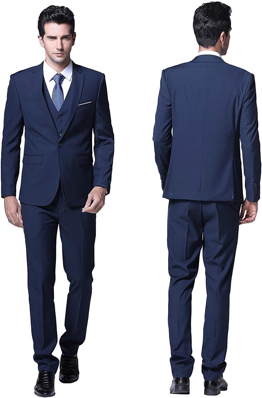 YFFUSHI Men's 3 Piece Suit Sets Slim Fit One Button Blazer with Vest & Pants, Professional Business Wedding Suits - Image 6