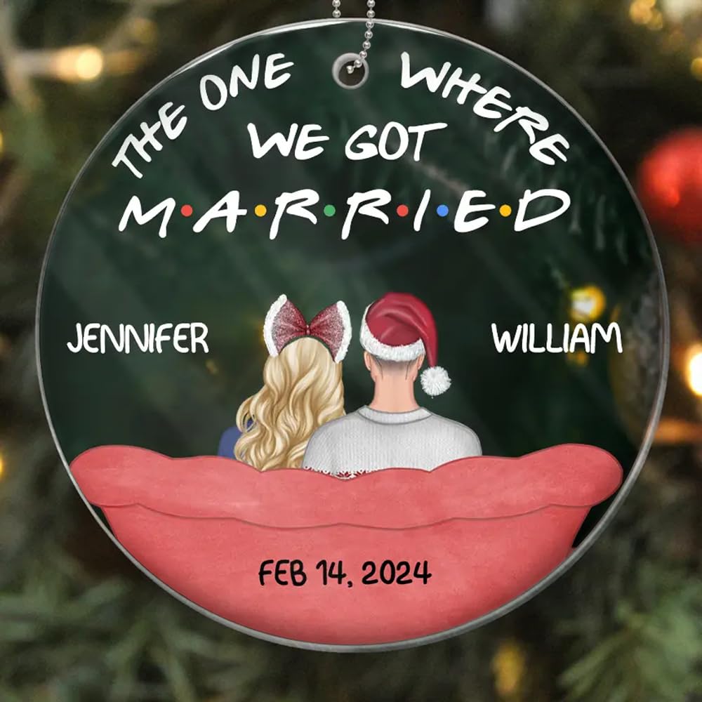 Customized Couple Ornament The One Where We Got Married Ornament Custom Husband Wife Ornament Gift For Wife Girlfriend Husband Boyfriend on Birthday Christmas