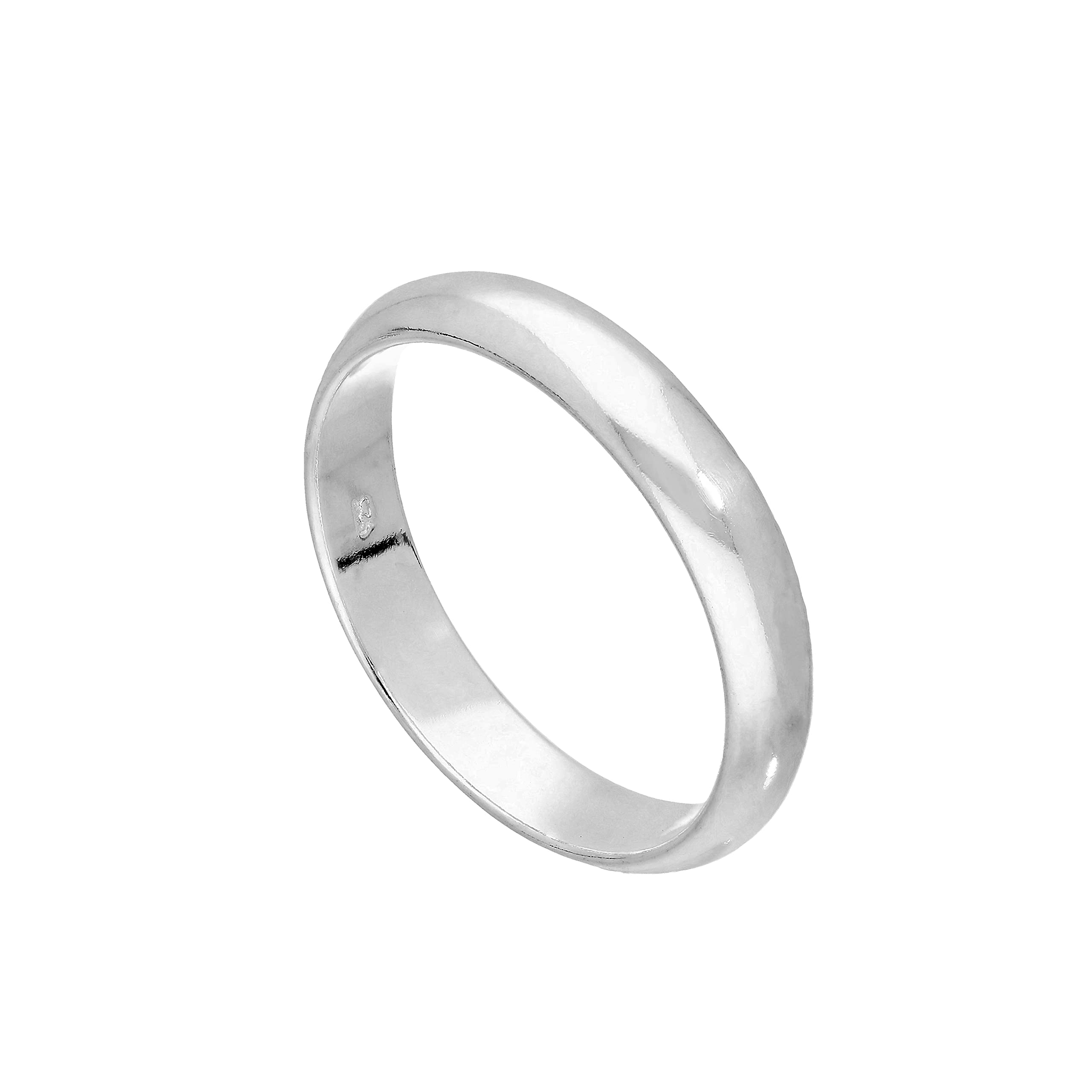 Fede Nuziale In Argento 925 A Forma Di D – Larghezza 2 Mm, Taglia 52 (16,6 Mm) – Cod. HAR-0894 - 3
