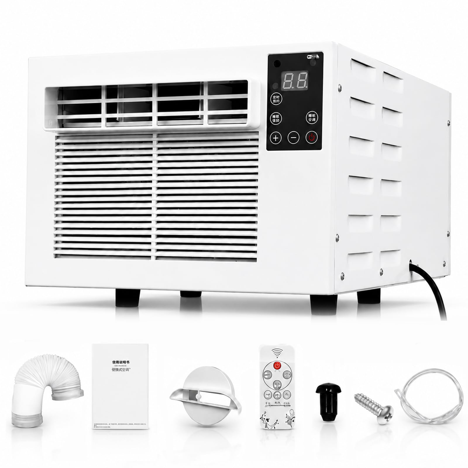 FgdVrelnor Tent AC Unit, 1876 BTU Portable Air Conditioner with Exhaust Hose Kit, Quiet Cooling & Dehumidifying, 24H Timer, 280W Low Power Spot Cooler with Remote, for Outdoor Camping
