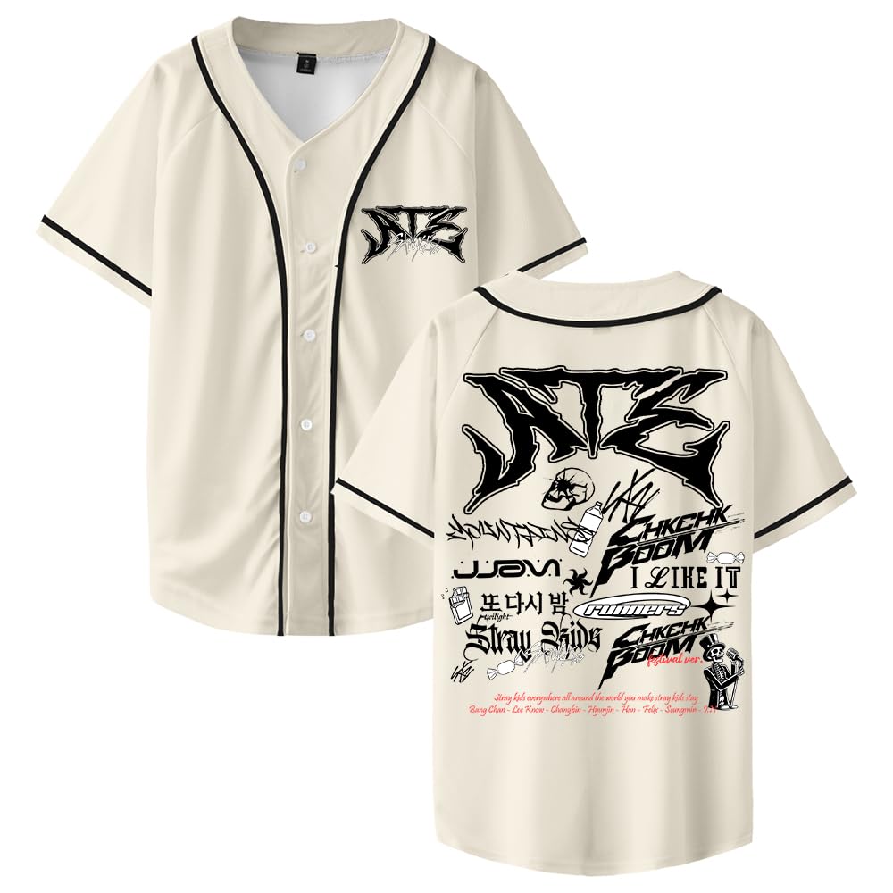 Stray Kids Ate Tracklist Maillot de baseball à manches courtes pour femme et homme