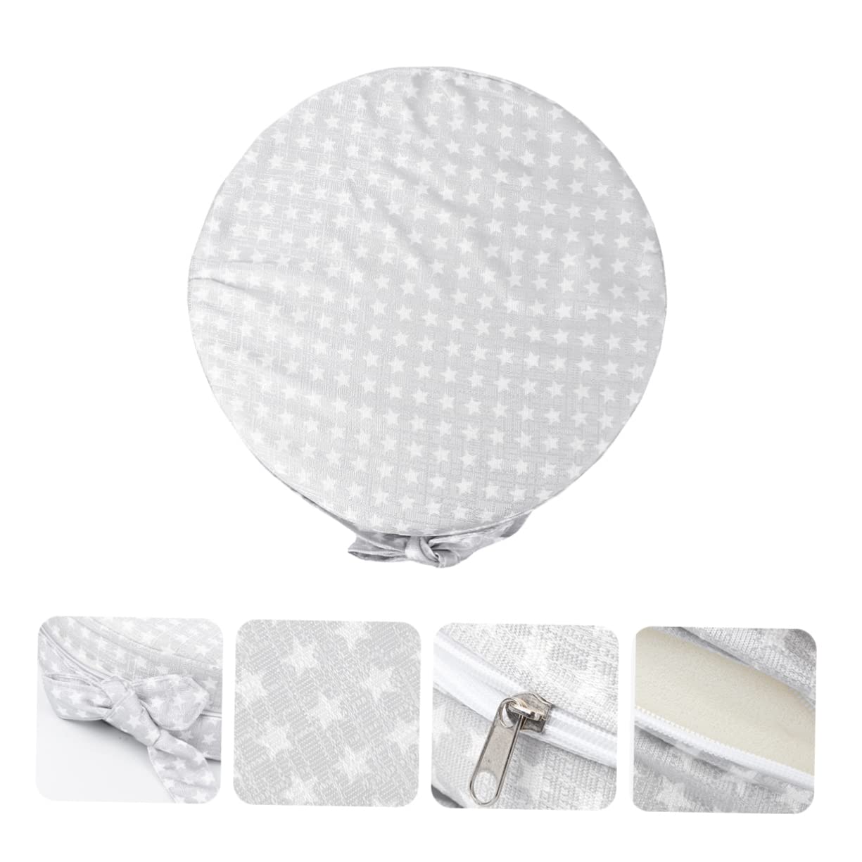 BESTonZON 1stück Runder Babyhochstuhl Polster Pad Anti-rutsch Junge Mädchen Sitzkissen Aus Weichem Komfortable Erhöhung Für Zuhause Silber Øcm