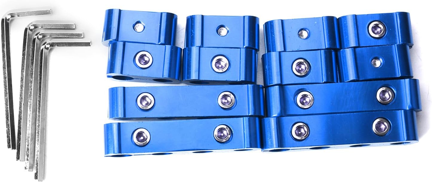 24pcs Spark Plug Wire Boots Heat Shield Sleeve Protector Cover & Spark Plug Wire Separator Divider Holder Kit for High Performance 8mm 9mm 10mm 10.5mm HEI Ls1 Ls2 Sbc Bbc 350 454 Blue